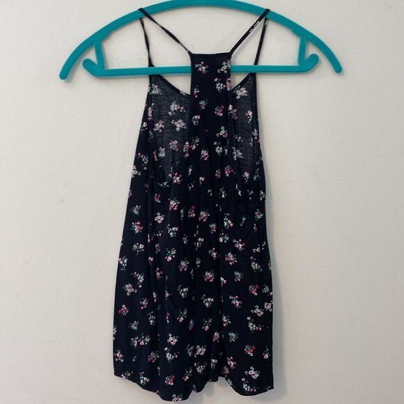 No Boundaries, Black & Floral Print T-Back Tank, Size M, EUC - Picture 4 of 6